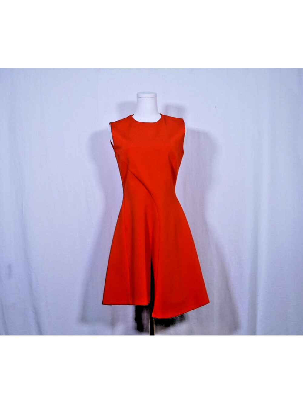 Victoria Beckham Orange Viscose Midi Dress Women's Size 8